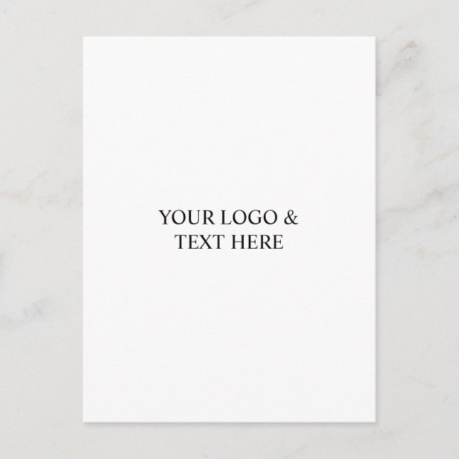 White Personalized – Your Logo & Text Here Postcard (Front)