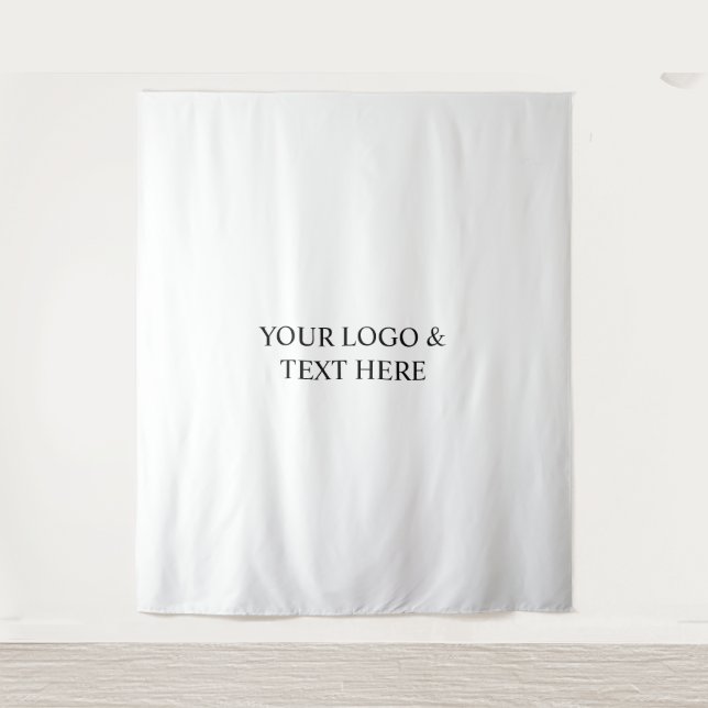 White Personalized – Your Logo & Text Here Tapestry (Front)