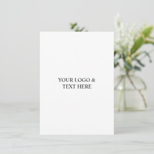 White Personalized – Your Logo & Text Here Thank You Card