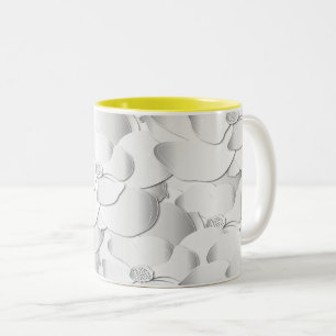 White Petal Relief Mug