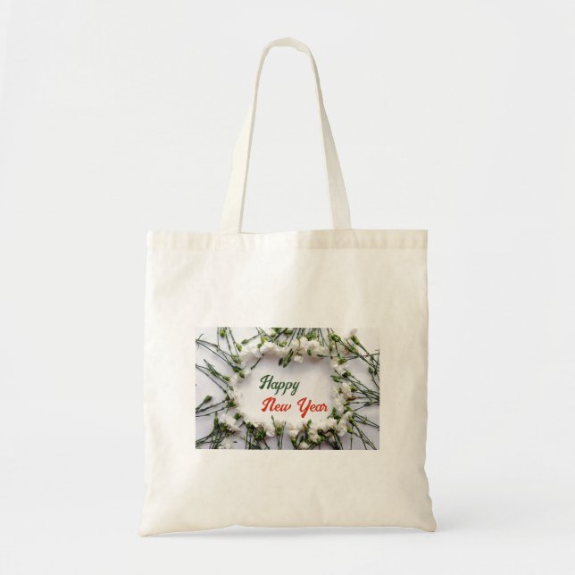 White petaled flowers Tote Bags (Front)