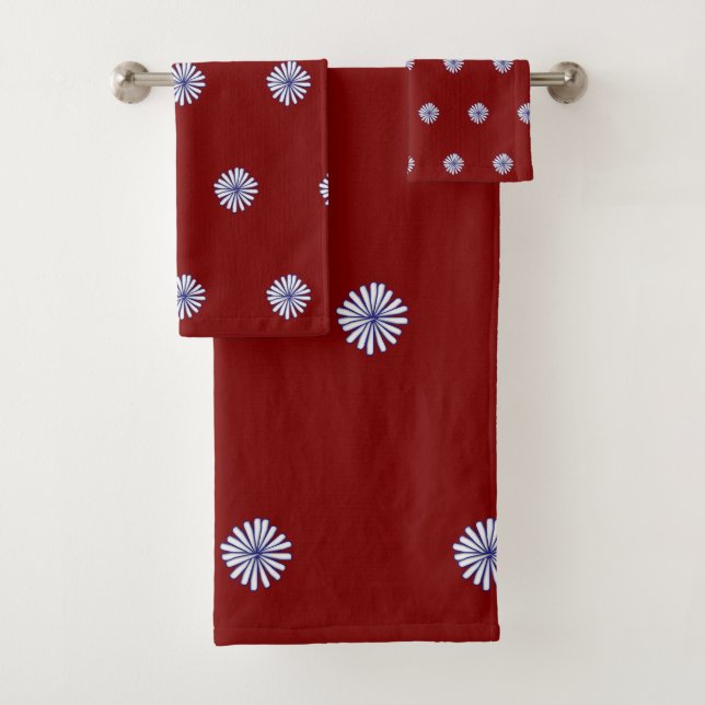 White Petals Cinnamon Gift Home Decor  Bath Towel Set (Insitu)