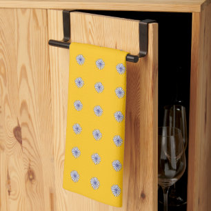 White Petals Yellow Gift Home Decor  Tea Towel