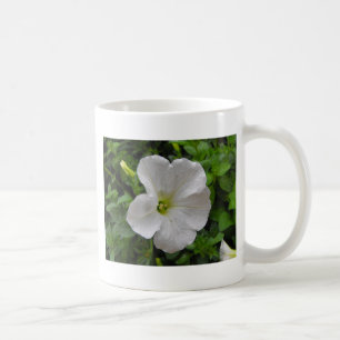 white petunia flower coffee mug