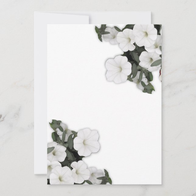 White Petunia Invitation (Front)