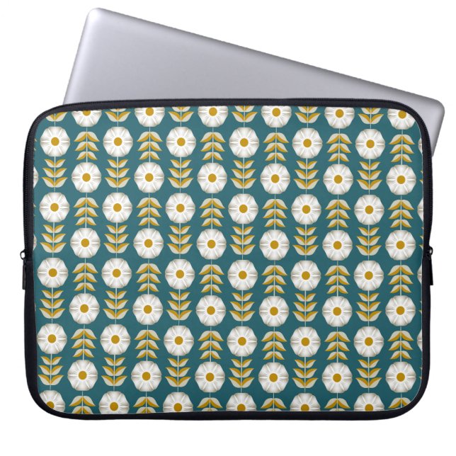 White Petunias  Laptop Sleeve (Front)