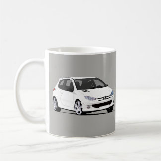 White Peugeot 206 GTi x 2 images Coffee Mug