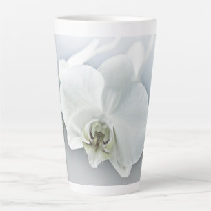 White Phaleonopsis Orchid Latte Mug