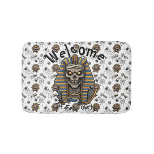 🤍 White Pharaoh Mummy Doormat 🎃👑 Bath Mat