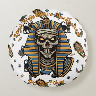 🤍 White Pharaoh Mummy Throw Pillow 🎃👑