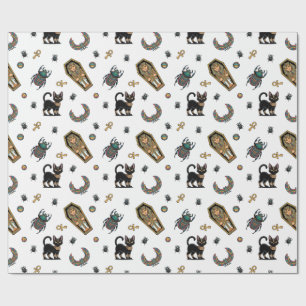 🤍 White Pharaoh Mummy Wrapping Paper 🎃👑