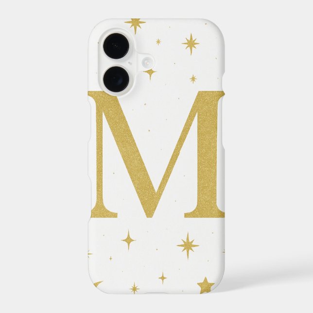 ⭐ White Phone Case with Big Yellow “M” & Stars (Back)
