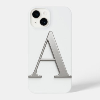White Phone Case with Silver Letter Trendy