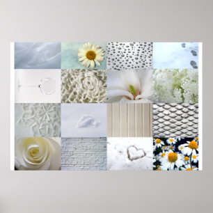 White Photo Collage Poster
