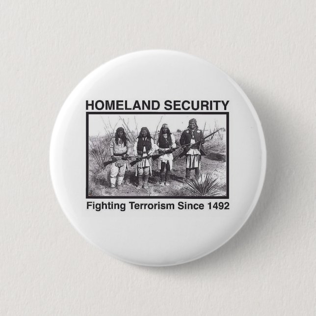 White Photo Indian Homeland Security 6 Cm Round Badge (Front)