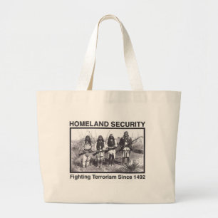 White Photo Indian Homeland Security Large Tote Bag