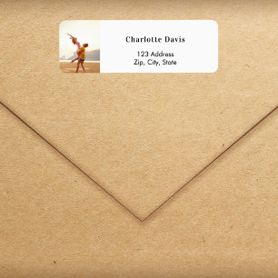 White photo wedding return address