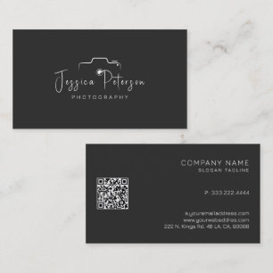 White photography logo custom modern typography business card