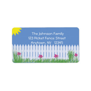 White Picket Fence Address Label