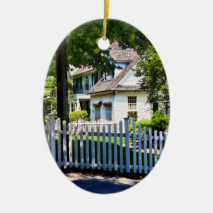 White Picket Fence Ceramic Tree Decoration