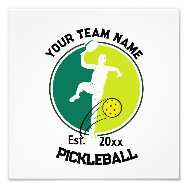 White Pickleball Club Team Player Pickler Custom Photo Print (Front)