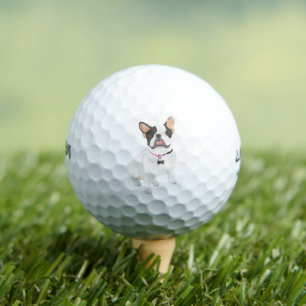 White Pied Frenchie French Bulldog Golf Balls