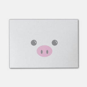 White Piglet Cute Animal Face Design Post-it Notes