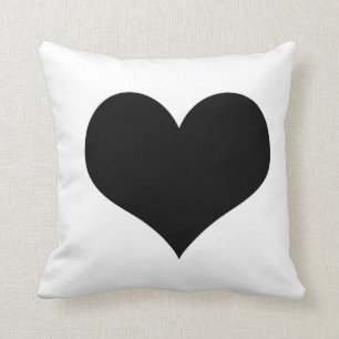 White Pillow  black heart