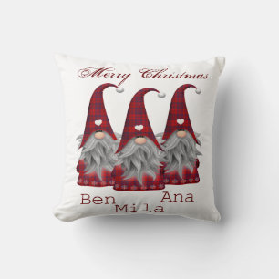White pillow with red gnome