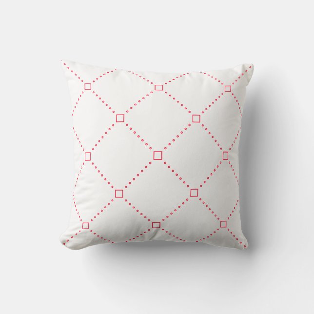 White Pillow with tender pattern, rose collection (Front)