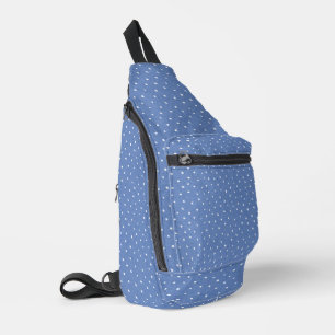 White Pin Dots On Blue Sling Bag