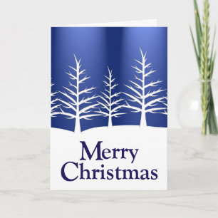 White Pine Trees Elegant Christmas Holiday Card