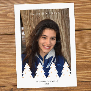 White Pine Trees Holiday Photo Card