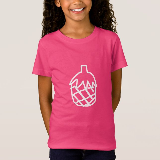 White pineapple modern simple outline art T-Shirt (Front)