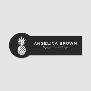 White Pineapple Name Tag