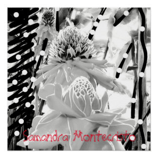 White Pineapples & Strawberry Glossy Poster