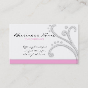 White & Pink Acrylic Design Business Cards