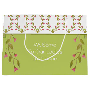 White Pink And Lime Green Large Gift Bag