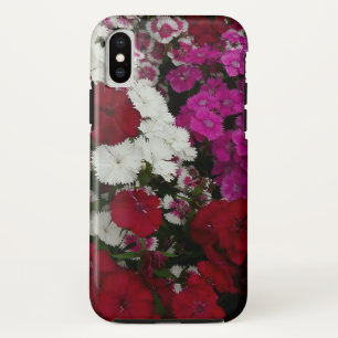 White, Pink and Red Dianthus Floral iPhone X Case
