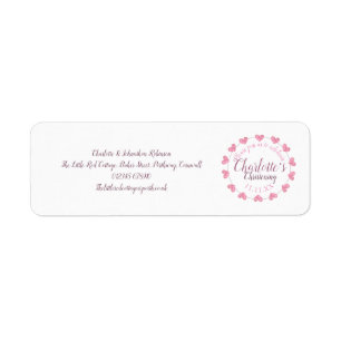 White & pink baby daughter christening address