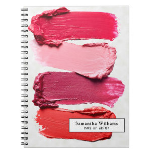 White Pink Beauty Salon Make-up Artist Lipstick Notebook