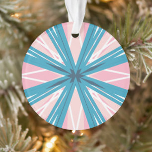 White Pink Blue Festive Feminine Starburst Star Ornament