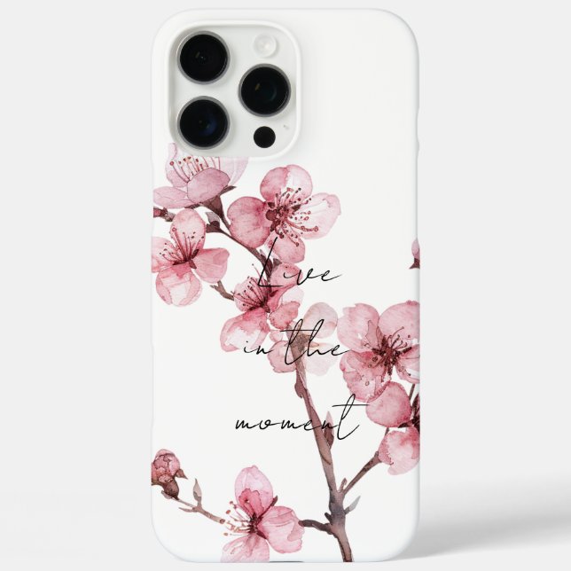 White Pink Cherry Blossom Floral  Case-Mate iPhone Case (Back)