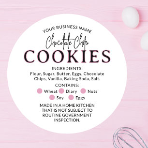White Pink Chocolate  Cookies Cottage Law Sticker