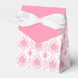 white pink damask pattern favour box