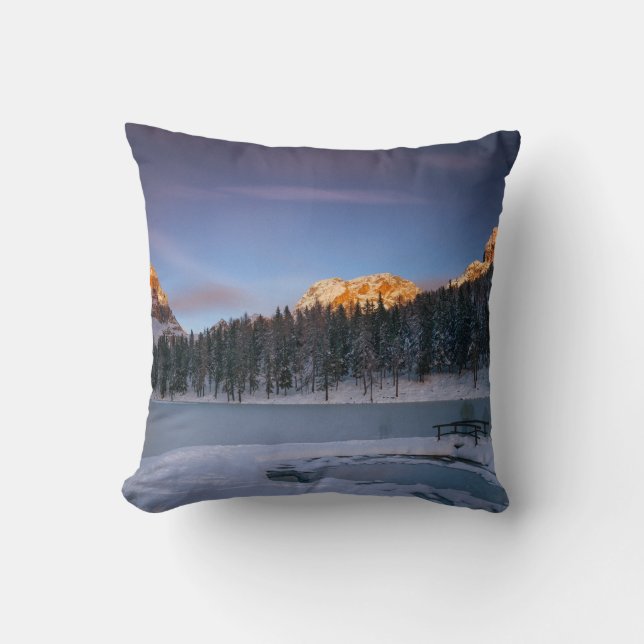 White Pink Elegant Floral Look at the sunset Cushion (Front)