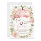 White Pink floral Umbrella April Showers