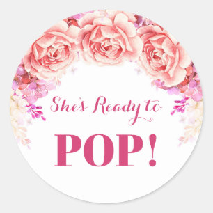 White Pink Flower Ready to Pop Favour Tag