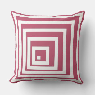 White&Pink Geometric Corner Pattern-Throw Pillow