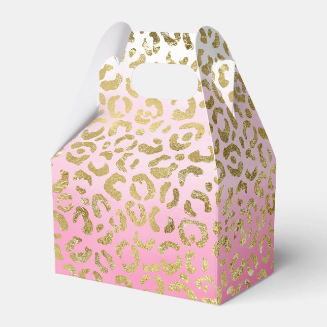 White Pink Gold Glam Leopard Favour Box (Back Side)